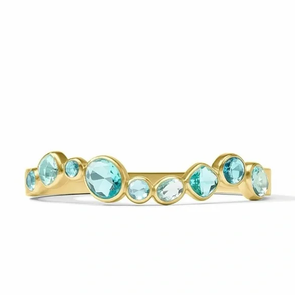 $275 Julie Vos Kaleidoscope Hinge Bangle Bahamian Blue - Picture 5 of 12